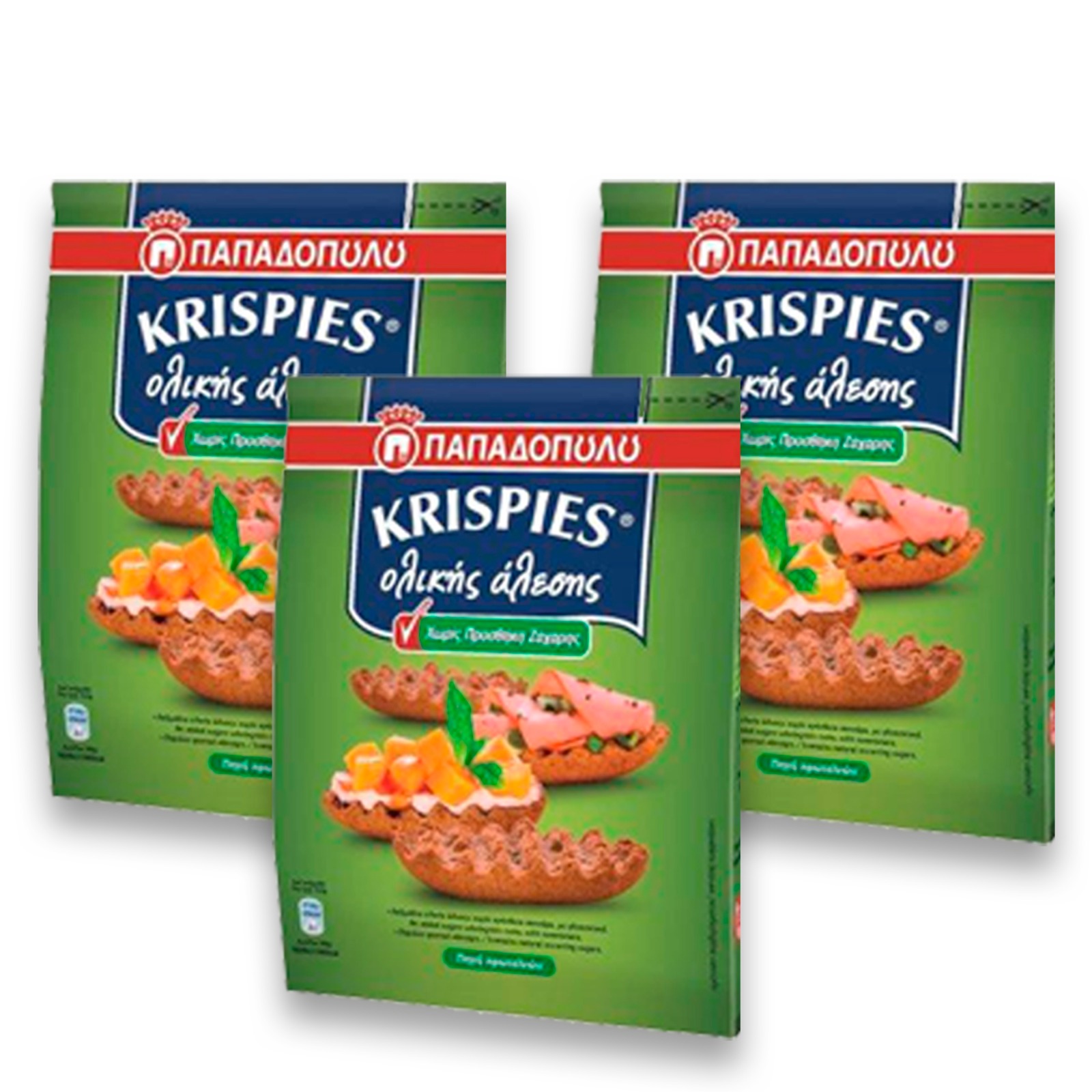 Papadopoulos Krispies No Sugar Added, 200 g - 3 Pcs