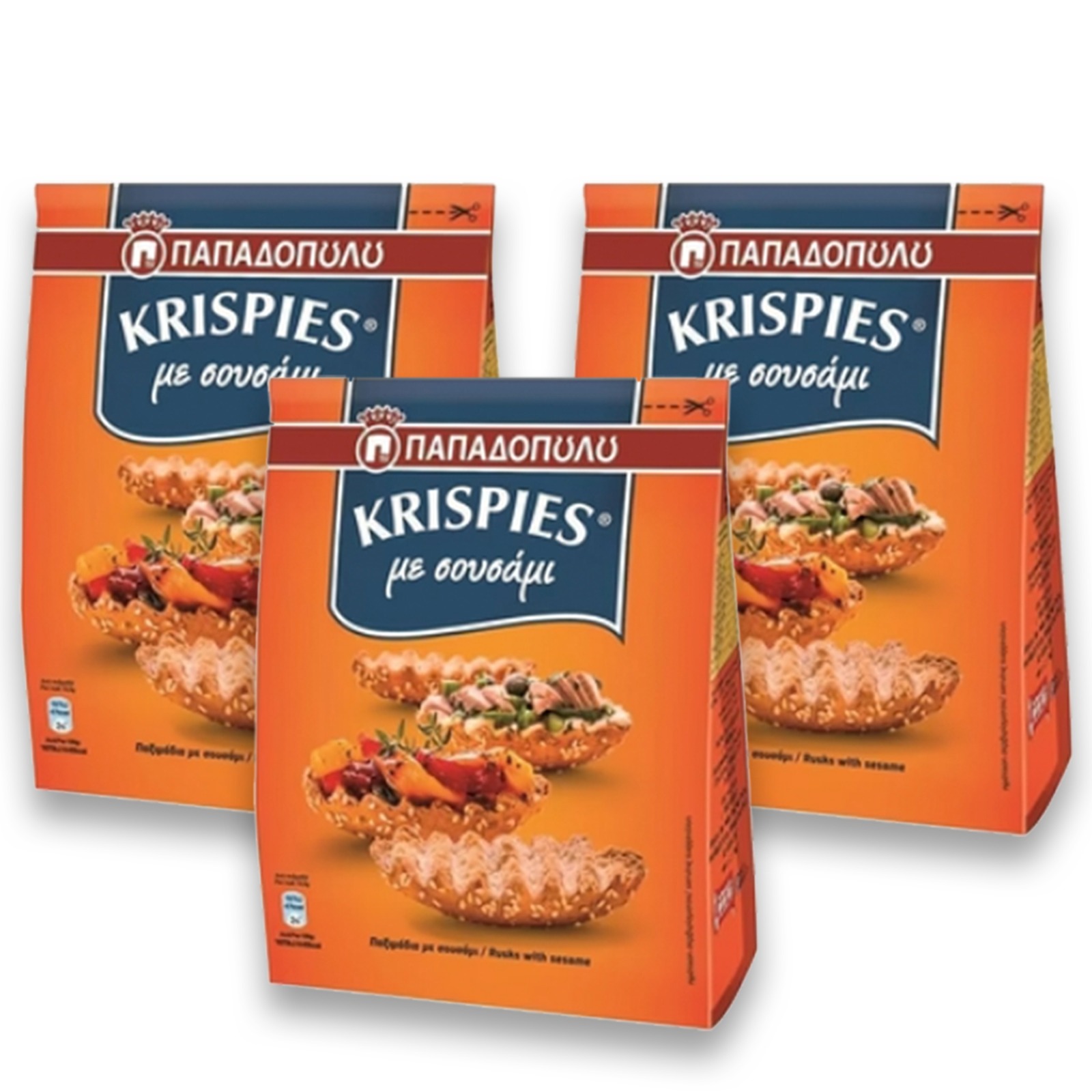 Papadopoulos Sesame Krispies, 200g - 3 Pcs