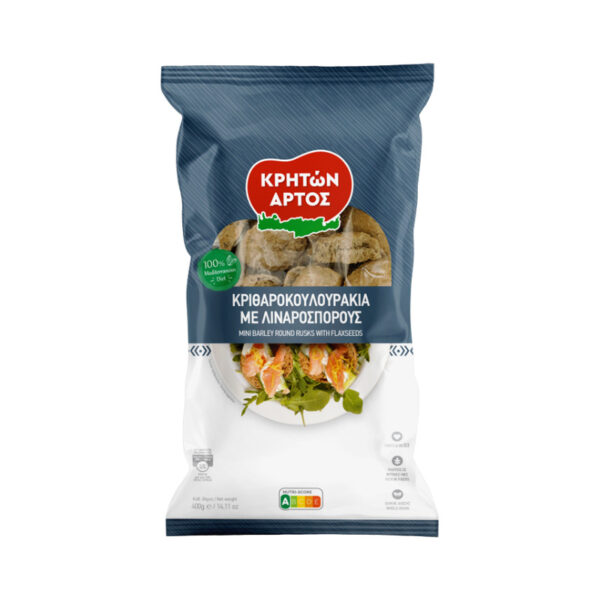 Mini Barley Round Rusks with Flaxseed 400gr.