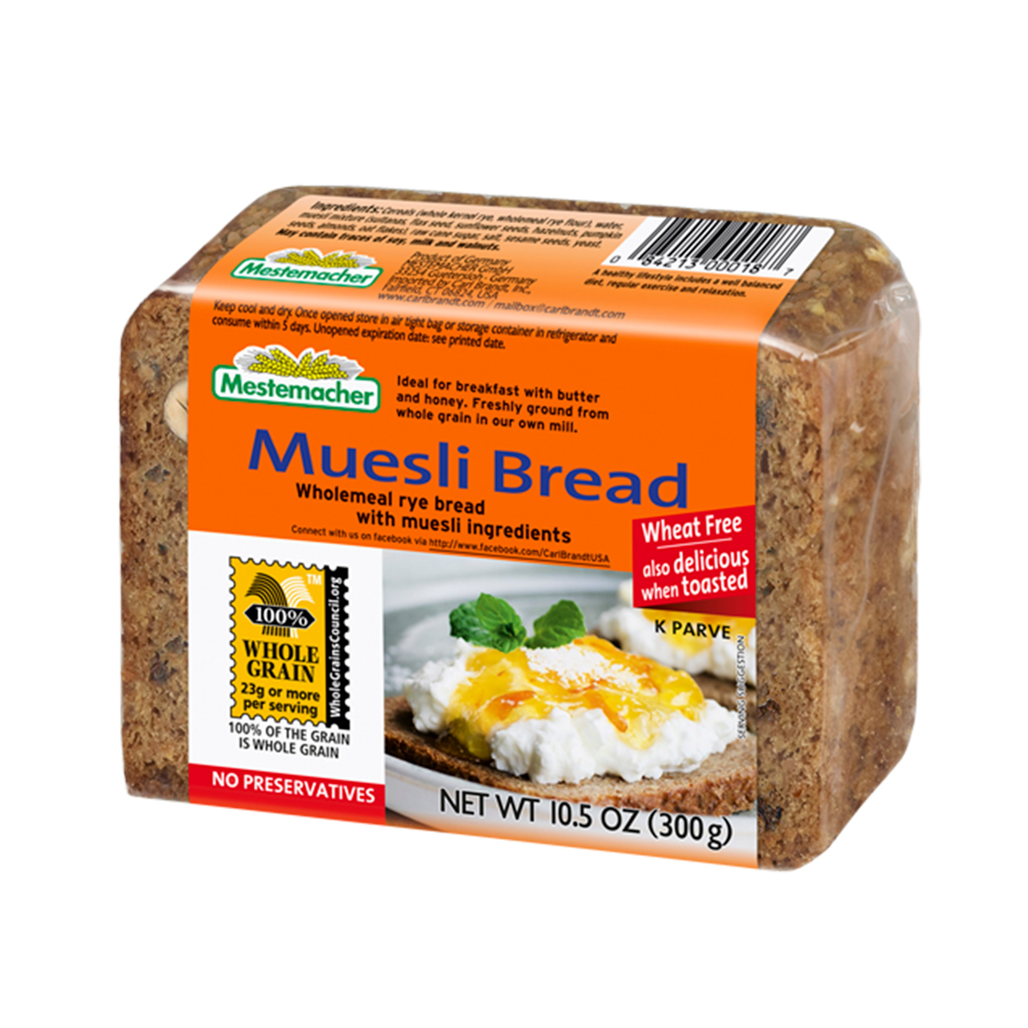 Mestemacher Muesli Bread, 300g.