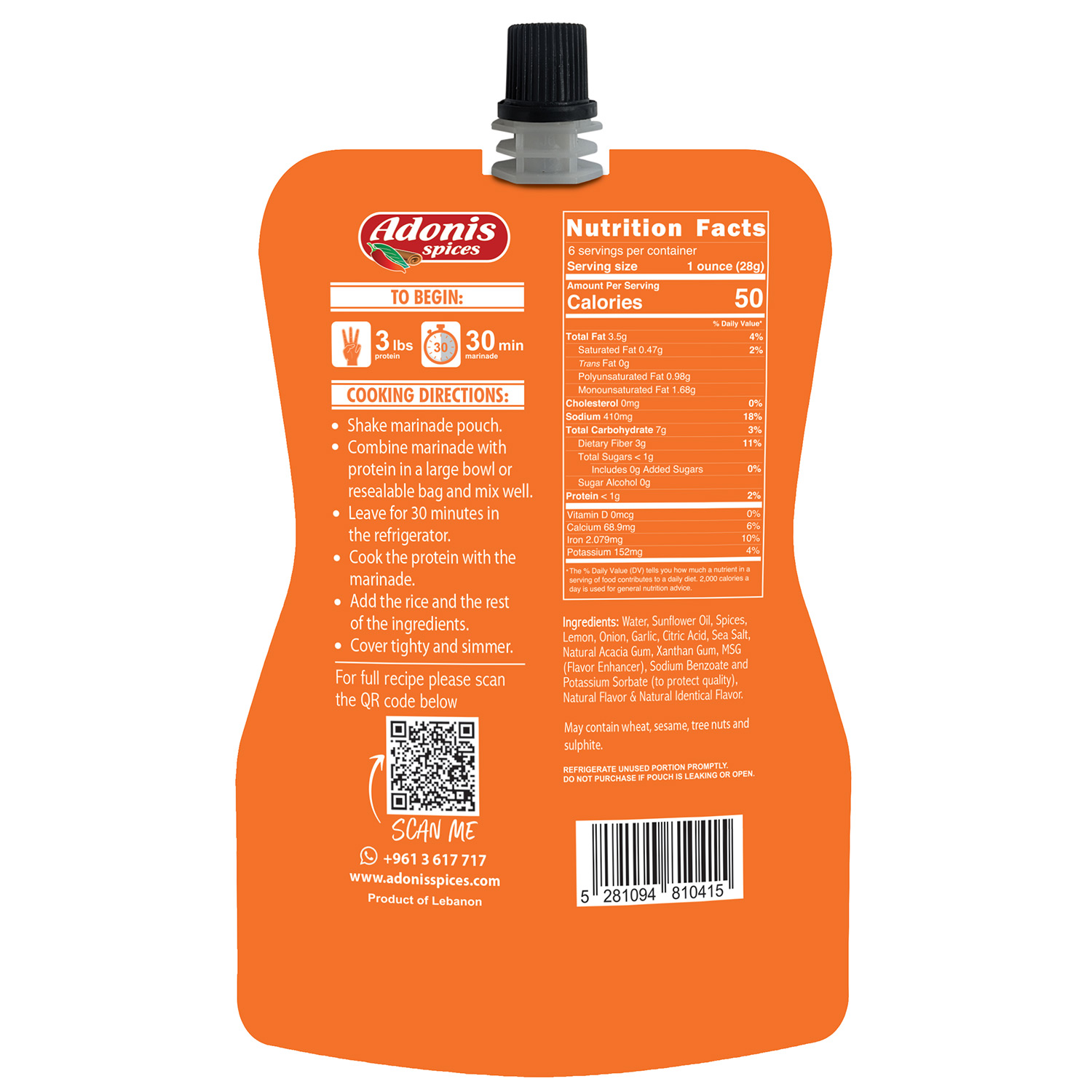 Adonis - Beryani Recipe Quick Marinade, 6 Oz