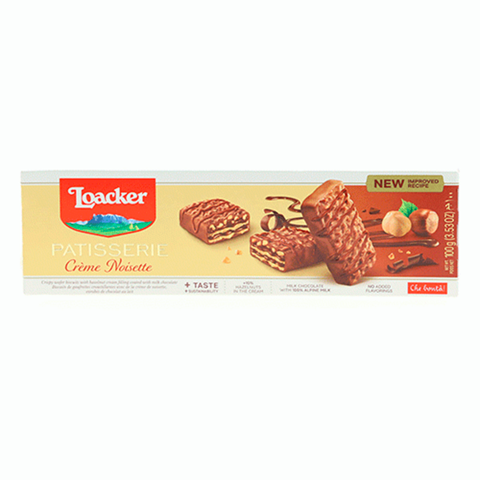 Loacker Patisserie Hazelnut Cream , chocolate coated specialty, 3.53oz