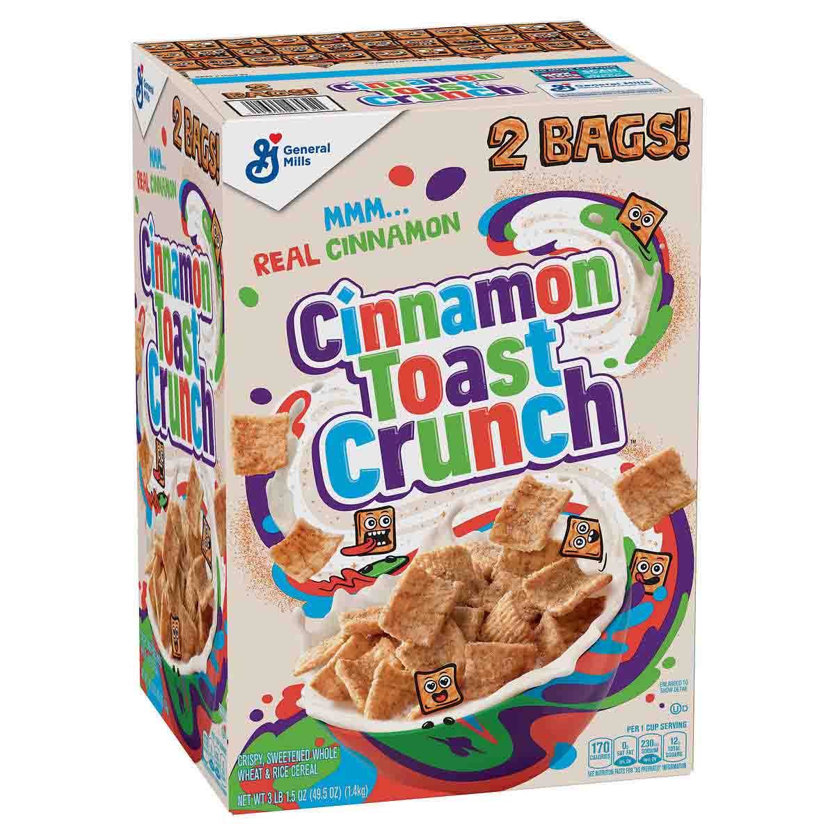 General Mills Cinnamon Toast Crunch Cereal, 24.75 oz, 2-count