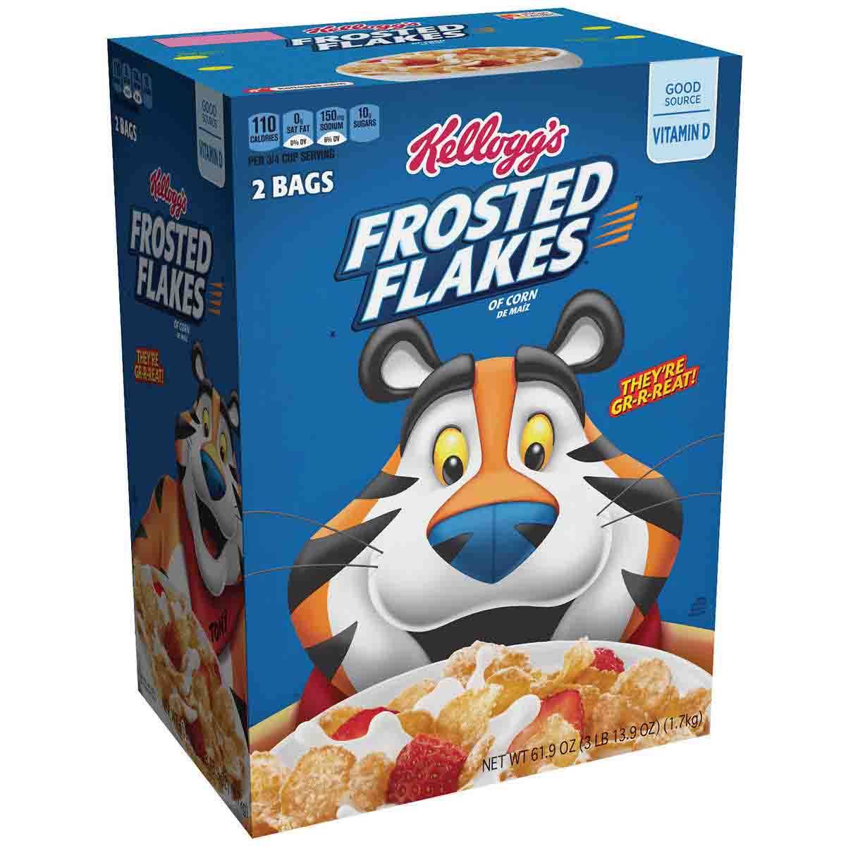 Kellogg's Frosted Flakes Cereal, 30.95 oz, 2-count