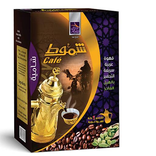 Shammout Coffee Damascene arabic coffee with luxurious roasted cardamom, 10 Pcs Inside The Box.