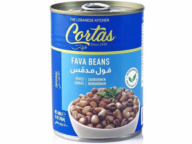 Cortas Fava Beans 14 Oz (12 PACK) - Cooked Foul Mudammas | Ready to Eat