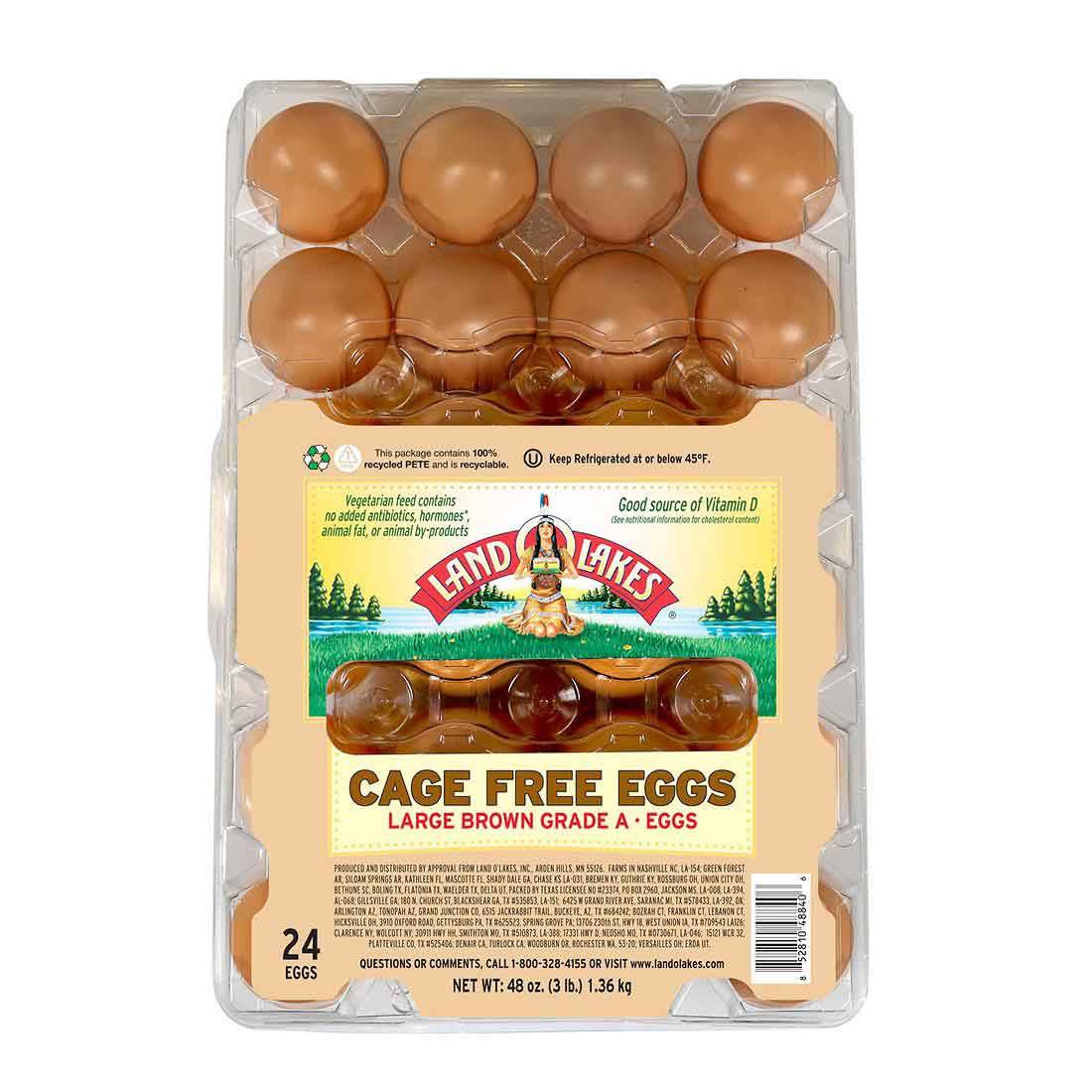 Land O Lakes Large Brown Cage Free Grade A Eggs, 24 ct.