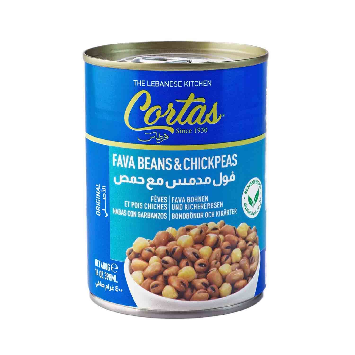 CORTAS Fava Beans and Chick Peas, 14 oz.